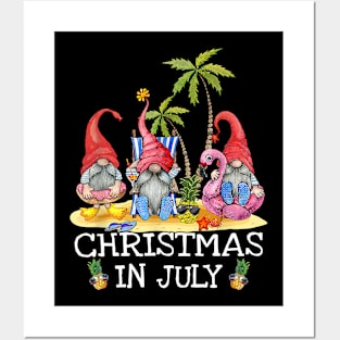 Three Gnomes Summer Vacation Hawaiian Christmas In July Posters and Art